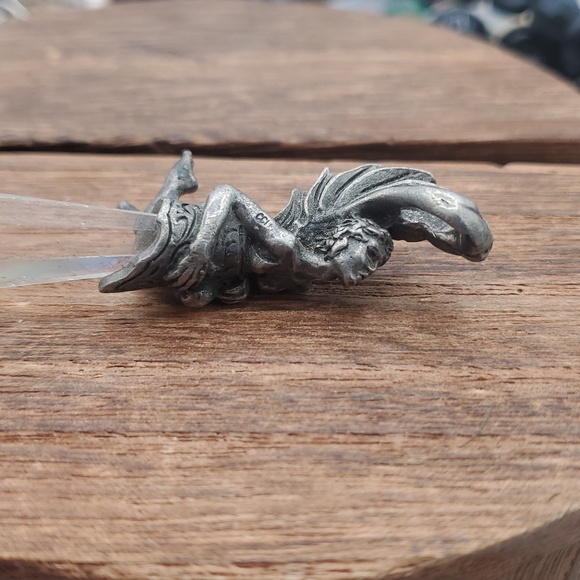 Silver Crystal Fairy Pendant with Teal and Purple Accents P410 - Picture 4 of 6